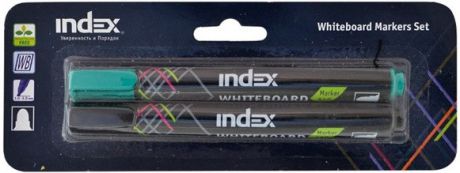 Набор маркеров для доски Index imw540/2 4 мм 2 шт зеленый черный