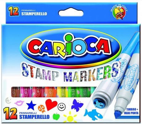 Набор фломастеров Universal Carioca Stamp Markers 1 мм 12 шт разноцветный 42240/12