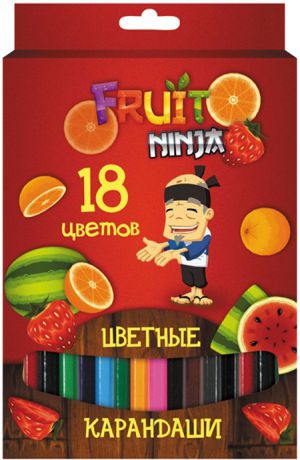 Набор цветных карандашей Action! Fruit Ninja 18 шт fn-acp205-18