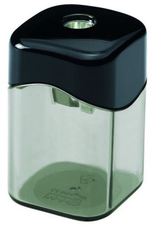 Точилка пластмассовая Quattro swing, четырехугольная форма, с контейнером, черная, для черн кар 0923-0000