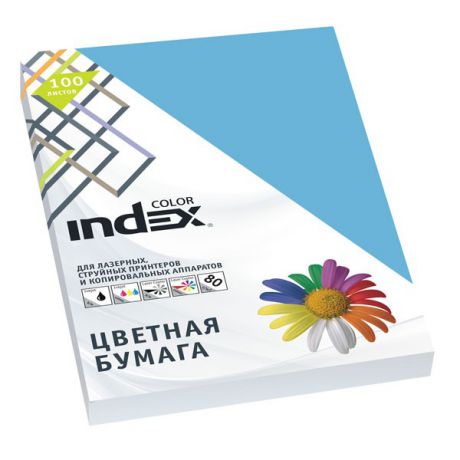 Бумага цветная Index Color, 100 листов, а4, ярко-синий ic78/100