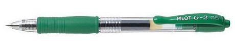 Гелевая ручка автоматическая Pilot g2-5 зеленый 0.5 мм bl-g2-5-g