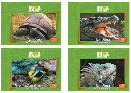Альбом для рисования Action! Animal Planet a4 24 листа ap-aa-24 в ассортименте