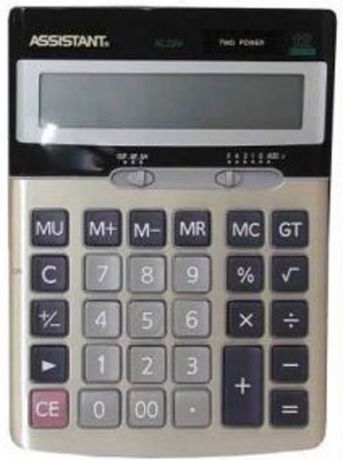 Калькулятор 12-разр., двойное питание, итоговая сумма, металл. панель, разм.170х123х33 мм ac-2304