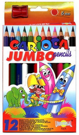 Набор цветных карандашей Universal Carioca Jumbo 12 шт односторонние 41406/12