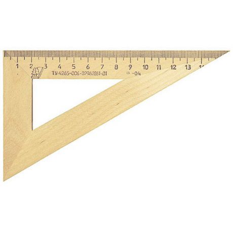 Треугольник деревянный, 30*, 16 см, со штрихкодом С 139/шк