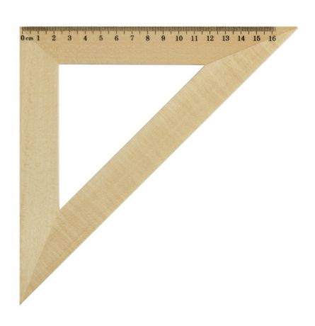 Треугольник 45*, длина 16см, деревянный, в инд.пакете с европодвесом awr16/45