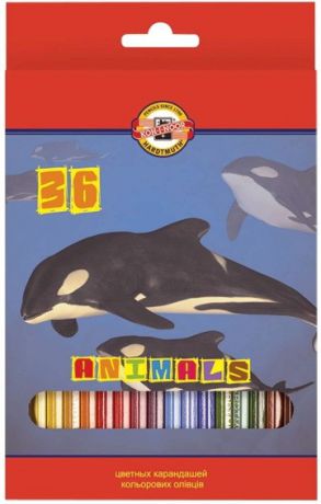 Набор цветных карандашей Koh-i-Noor Животные 36 шт 17.5 см 3555/36 8 Ks
