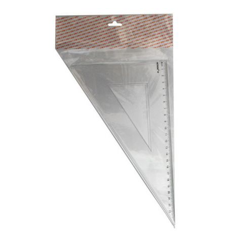 Треугольник 30*, длина 23 см,прозрачный,пластиковый,в инд.пакете с европодвесом apr23/30/tr