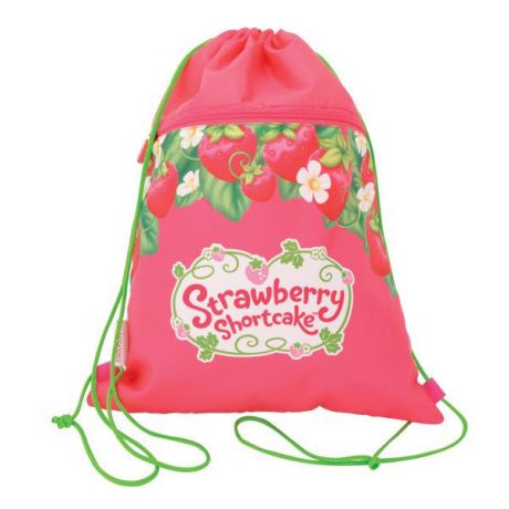 Мешок ддя обуви Strawberry shortcake, разм. 34х43 cм,с карманом на молнии, розовый с клубничками sw-ass4305/4