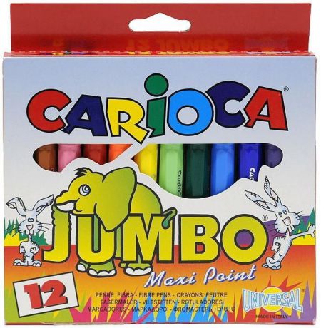 Набор фломастеров Universal Carioca Jumbo 12 шт разноцветный 40569/12