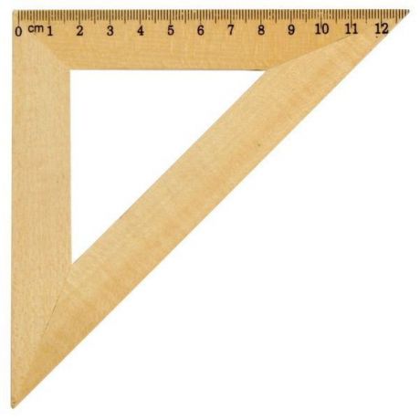 Треугольник 45*, длина 12см, деревянный, в инд.пакете с европодвесом awr12/45