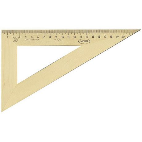 Треугольник деревянный, 30*, 23 см, со штрихкодом С 137/шк