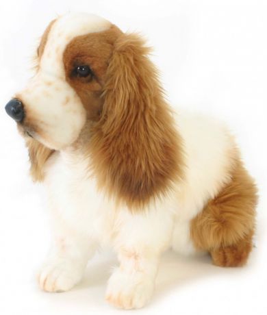 Мягкая игрушка Hansa Кокер-Спаниель собака рыжий белый искусственный мех синтепон пластик 28 см 5275
