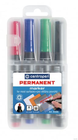 Набор маркеров Centropen 8566/04 Pvc 2.5 мм 4 шт разноцветный