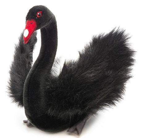 Мягкая игрушка Hansa Лебедь лебедь черный синтепон искусственный мех 29 см 4086