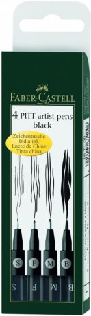 Набор капиллярных ручек Faber-Castell Pitt Artist Pen 4 шт черный 0.3 мм 167100