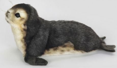 Мягкая игрушка Hansa Детеныш тюленя-монаха тюлень черный искусственный мех 30 см