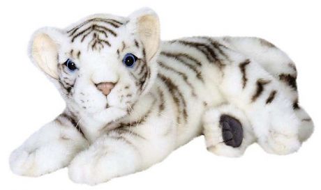 Мягкая игрушка Hansa Тигренок лежащий тигр белый искусственный мех 26 см 5337