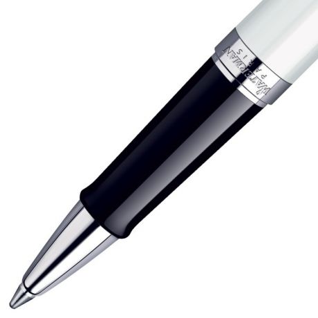 Ручка-роллер автоматическая Waterman Hemisphere White Ct черный F чернила F посеребряные детали s0920950