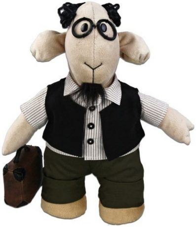 Мягкая игрушка Fluffy Family Овечки челОвечки Профессор овечка бежевый текстиль 30 см
