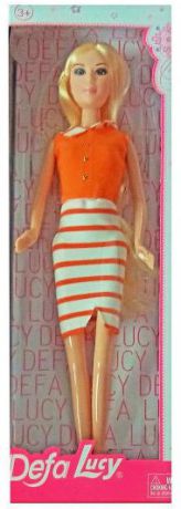 Кукла Defa Lucy "Модница" в бело-оранжевом платье