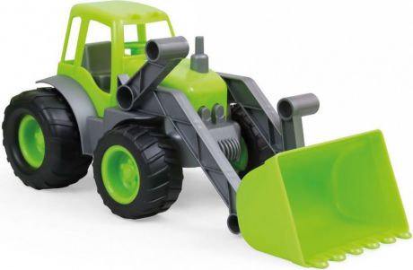 Трактор Zebratoys с ковшом зеленый