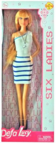 Кукла Defa Lucy Six Ladies "Модница" 29 см в бело-голубом платье