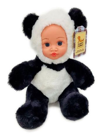 Мягкая игрушка Fluffy Family Крошка панда панда белый черный бежевый текстиль искусственный мех пластик 30 см