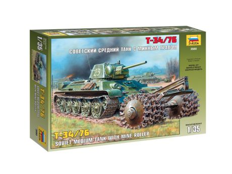 Танк Звезда т-34/76 с минным тралом 1:35 3580