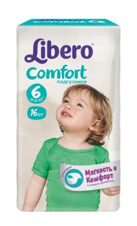 Libero Comfort Fit Ecotech 6, 12-22кг, маленькая упаковка 16 шт. Libero (Либеро)