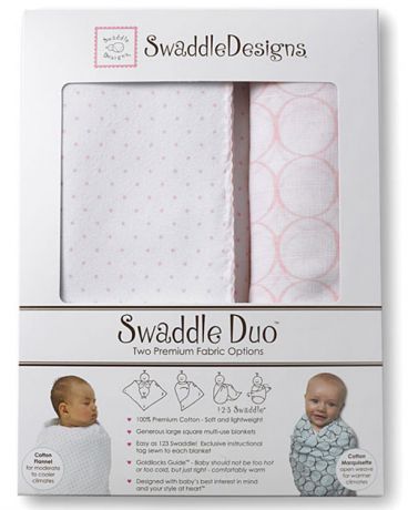 SwaddleDesigns Classic Duo 2 шт. пастельно-розовые