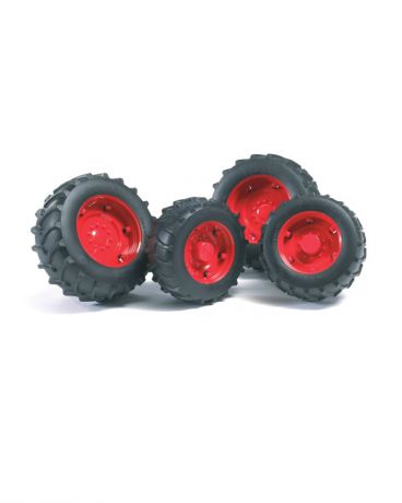 Bruder для системы сдвоенных колес с красными дисками, диаметр 12,5/9,8 см Bruder (Брудер)