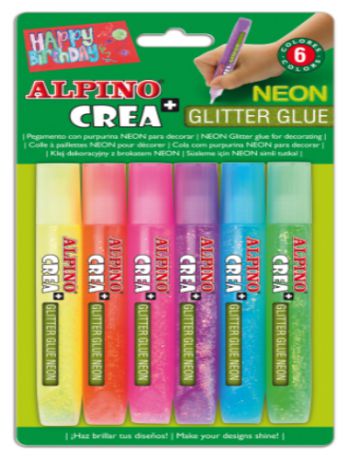 Alpino Crea Neon с блестками для декорирования 6 цветов Alpino (Альпино)