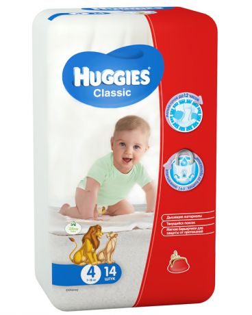 Huggies Классик 4, 7-18 кг, 14 шт. Хаггис (Huggies)