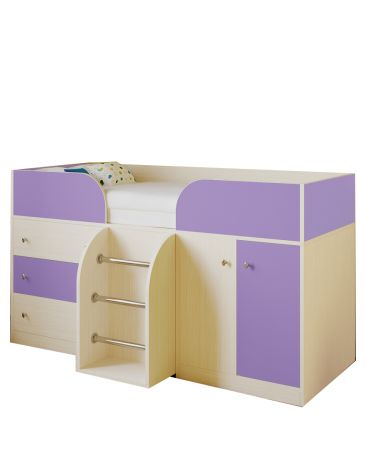 РВ мебель Астра 5 дуб молочный/фиолетовый