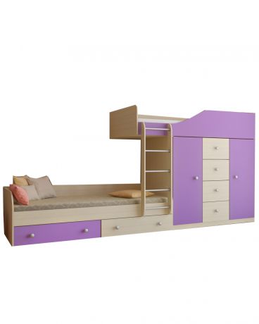 РВ мебель Астра 6 дуб молочный/фиолетовый