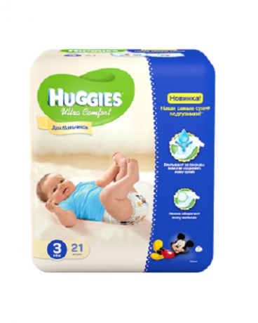 Huggies Ultra Comfort 3, 5-9 кг, 21шт Huggies (Хаггис)
