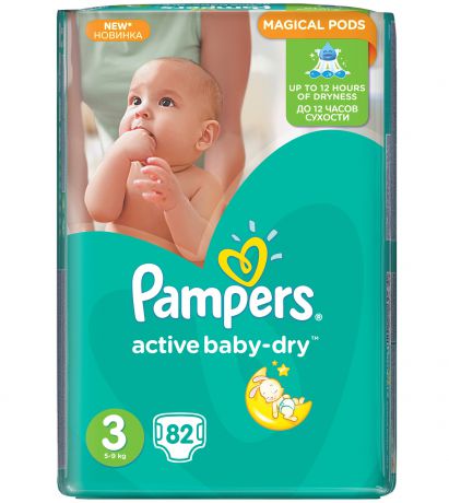 Pampers Active Baby-Dry 5-9 кг 3 82 шт.