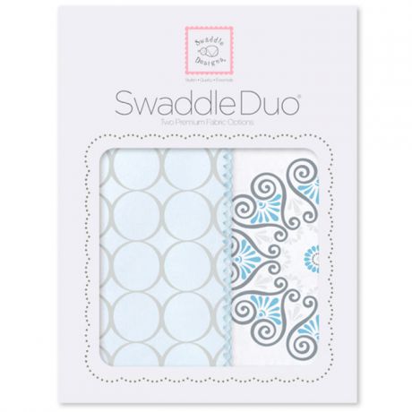 SwaddleDesigns Swaddle Duo Blue Mod Medallion