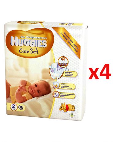 Huggies Элит Софт Мега 2 (4-7 кг) 88 шт