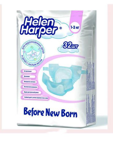 Helen Harper Для новорожденных и недоношенных Before Newborn 1-3 кг (32 шт)