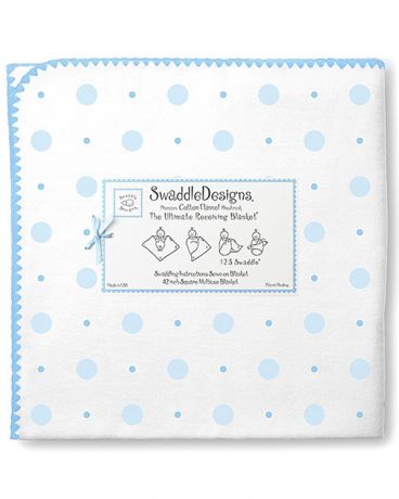 SwaddleDesigns Pastel Big Dot Little Dot голубая