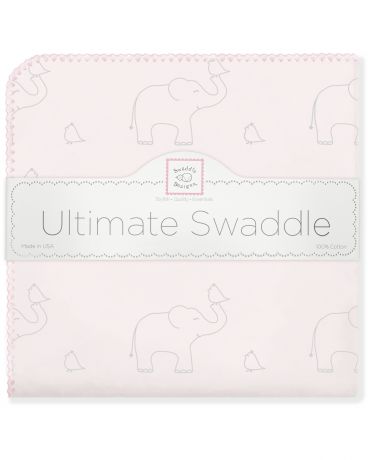 SwaddleDesigns Sunwashed Pastels Sterling Deco Elephants розовая