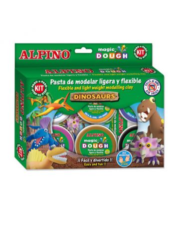 Alpino пасты для лепки "Волшебное тесто" 6 цветов х 40 гр Динозавры Alpino (Альпино)