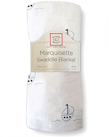 SwaddleDesigns тонкая Маркизет Blue Sail Boats