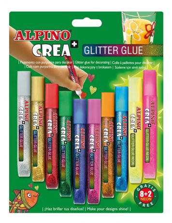 Alpino Crea Classic & Neon с блестками для декорирования 10 цветов Alpino (Альпино)