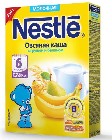 Nestle молочная овсяная с грушей и бананом