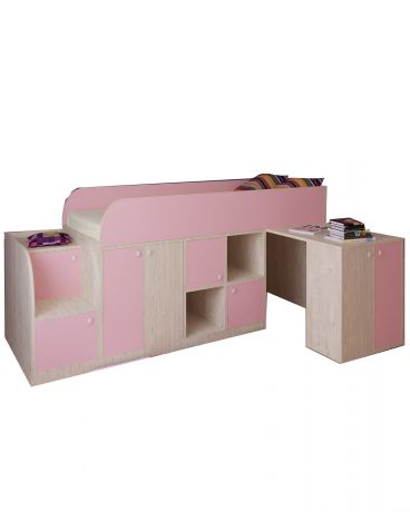 РВ мебель Астра мини дуб молочный/розовый