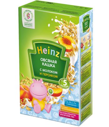 Heinz молочная овсяная с персиком Хайнц (Heinz)